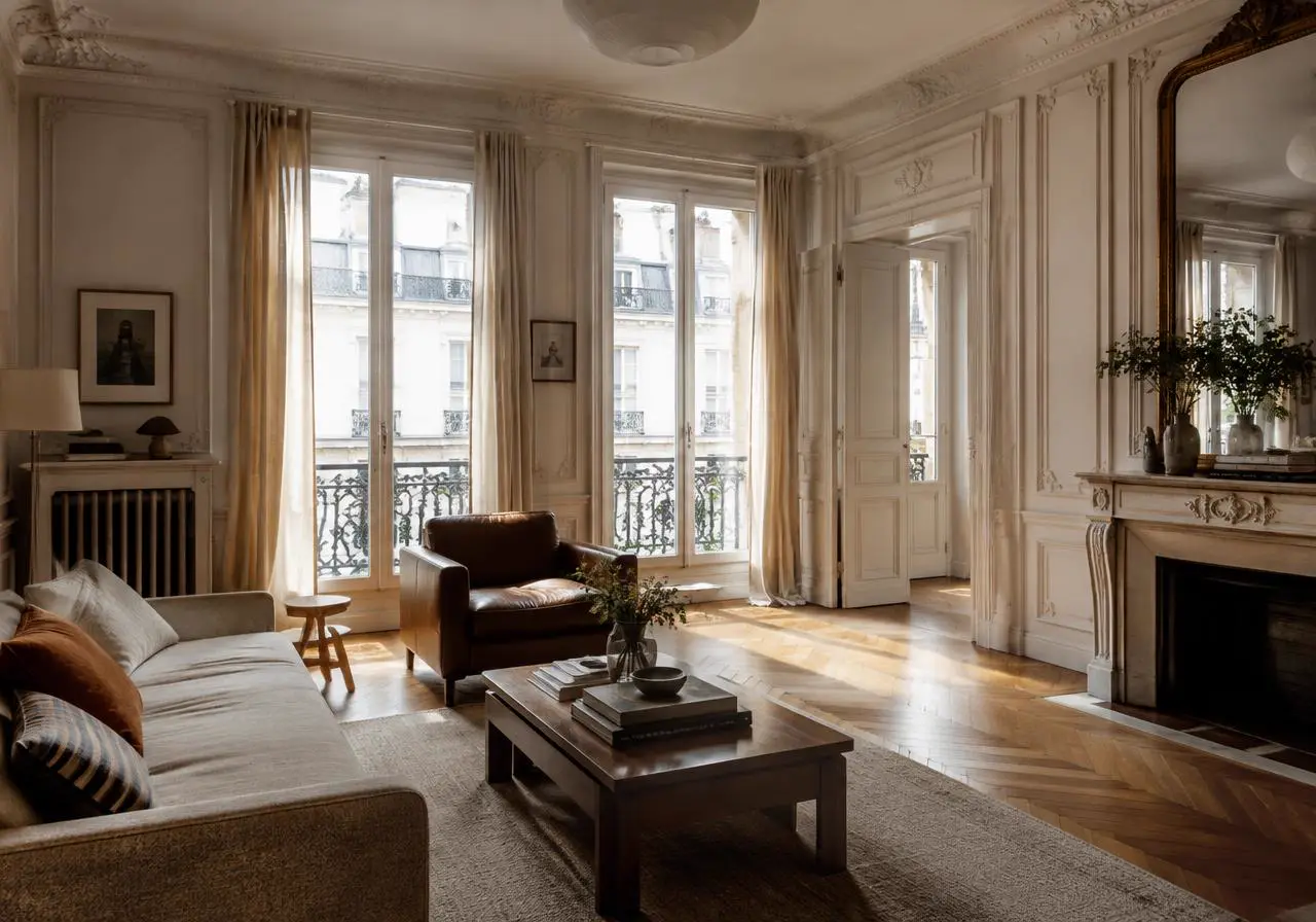 Salon lumineux d'un appartement accompagné par Cozy Houses à Paris